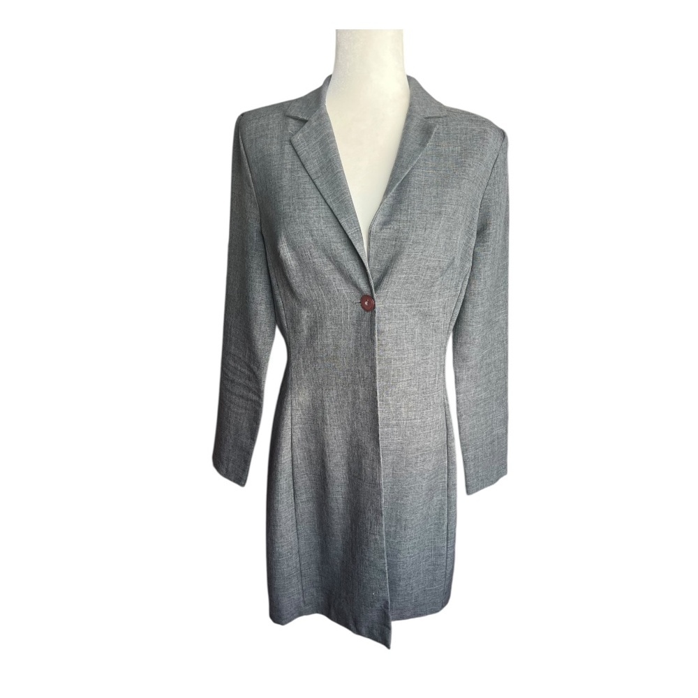Vintage City Triangles Gray Blazer Dress | 90s Y2K Minimal Sz 9